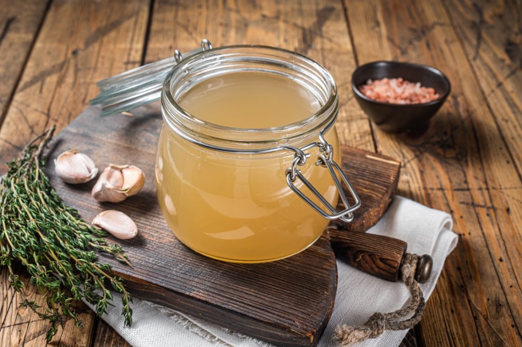 Bone broth made during Sunday meal prep