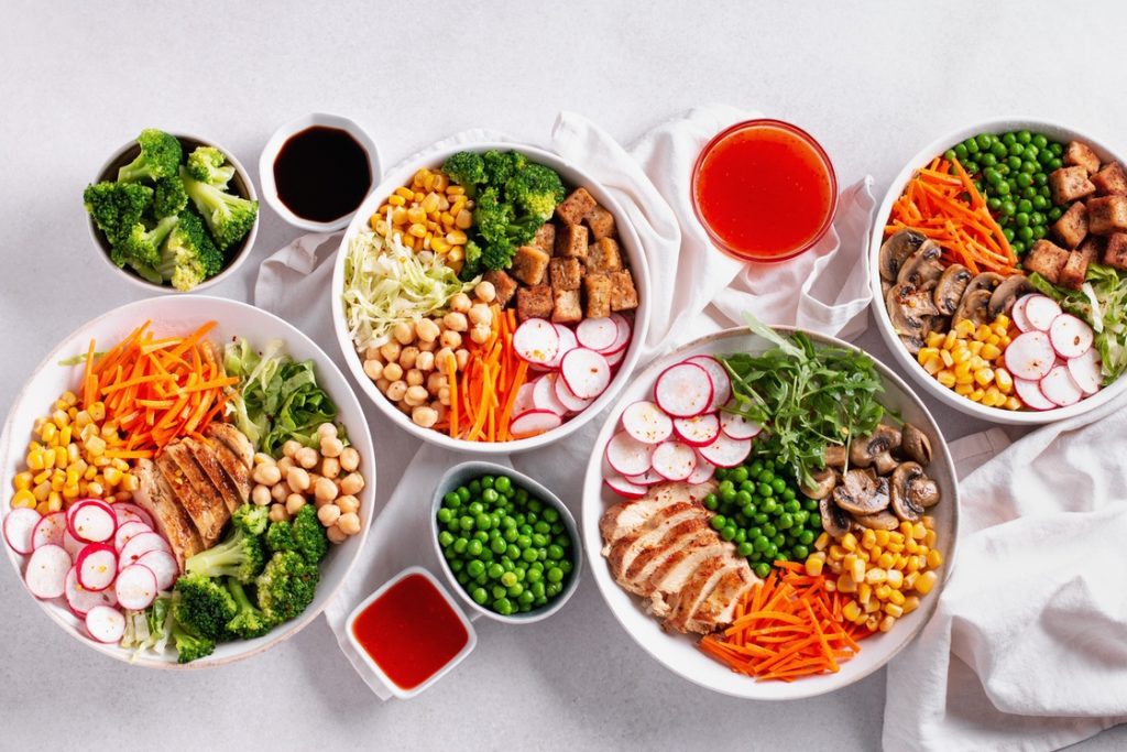 Buddha bowls made during Sunday meal prep