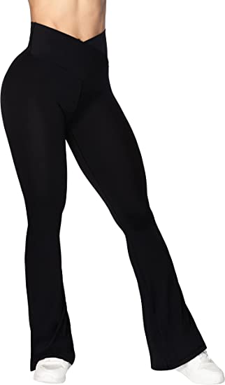 Sunzel Flare Leggings, Crossover Yoga Pants