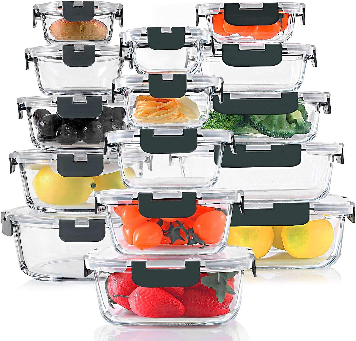 Glass Meal Prep & Food Storage Containers Set