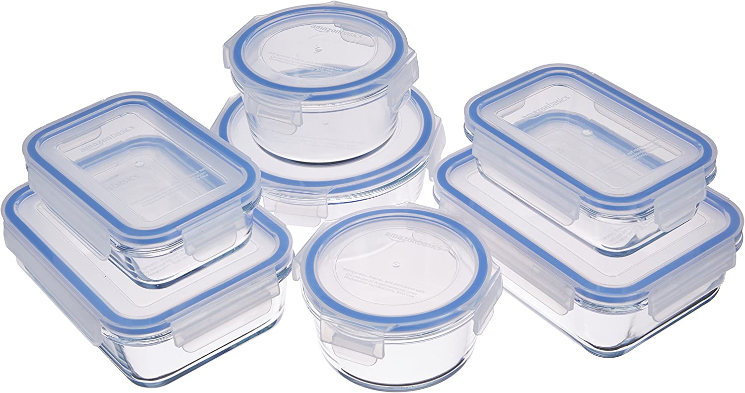 Amazon Basics Glass Locking Lids Food Storage Containers<br />
