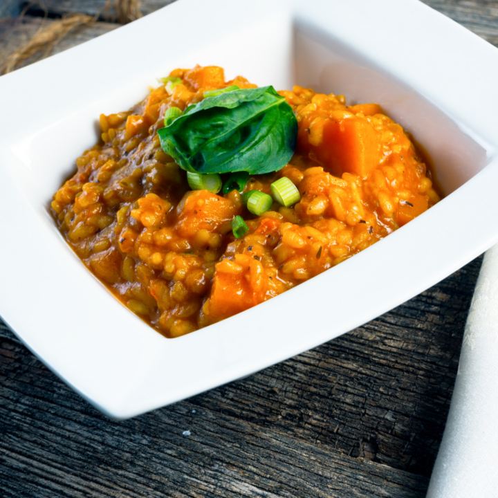 Butternut Squash, Fennel Sausage, Farro Risotto