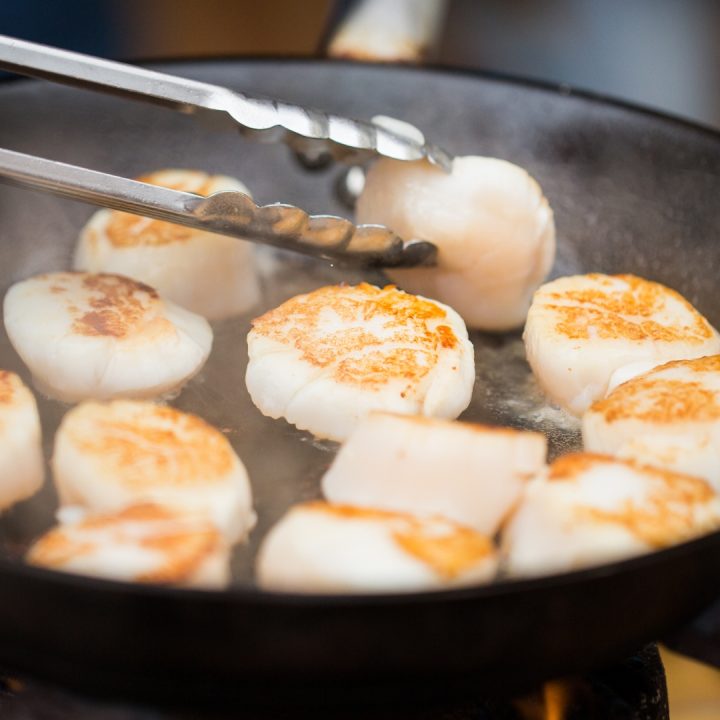 scallops in a pan